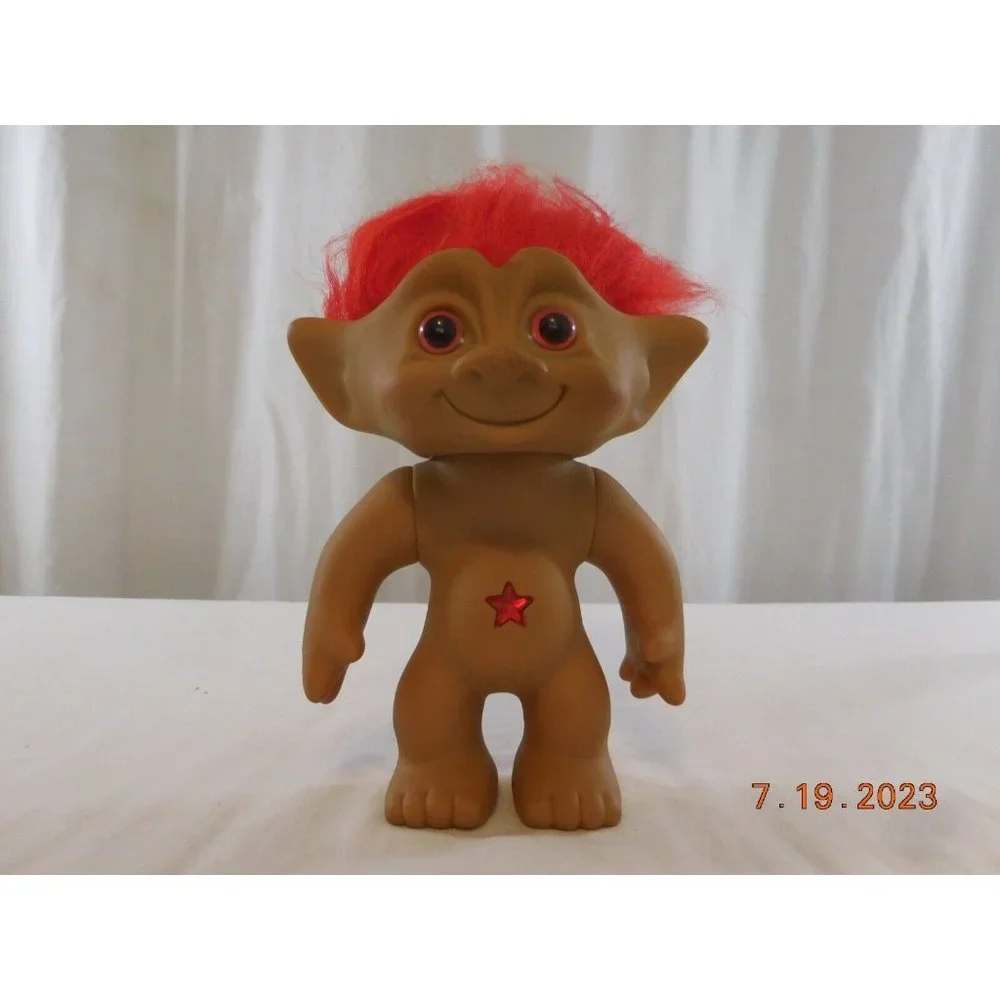 Ace Novelty Treasure Troll 8” Pink‎ Hair  Pink Star Jewel